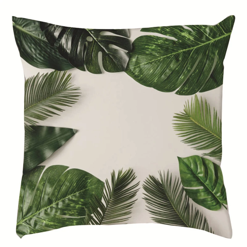 

TENSKE 45x45cm Pillow Case Fashion Simple Green Tree Print Cushion Cover Print Sofa Pad Set Decor For Home Decor Drop Ship Apr8