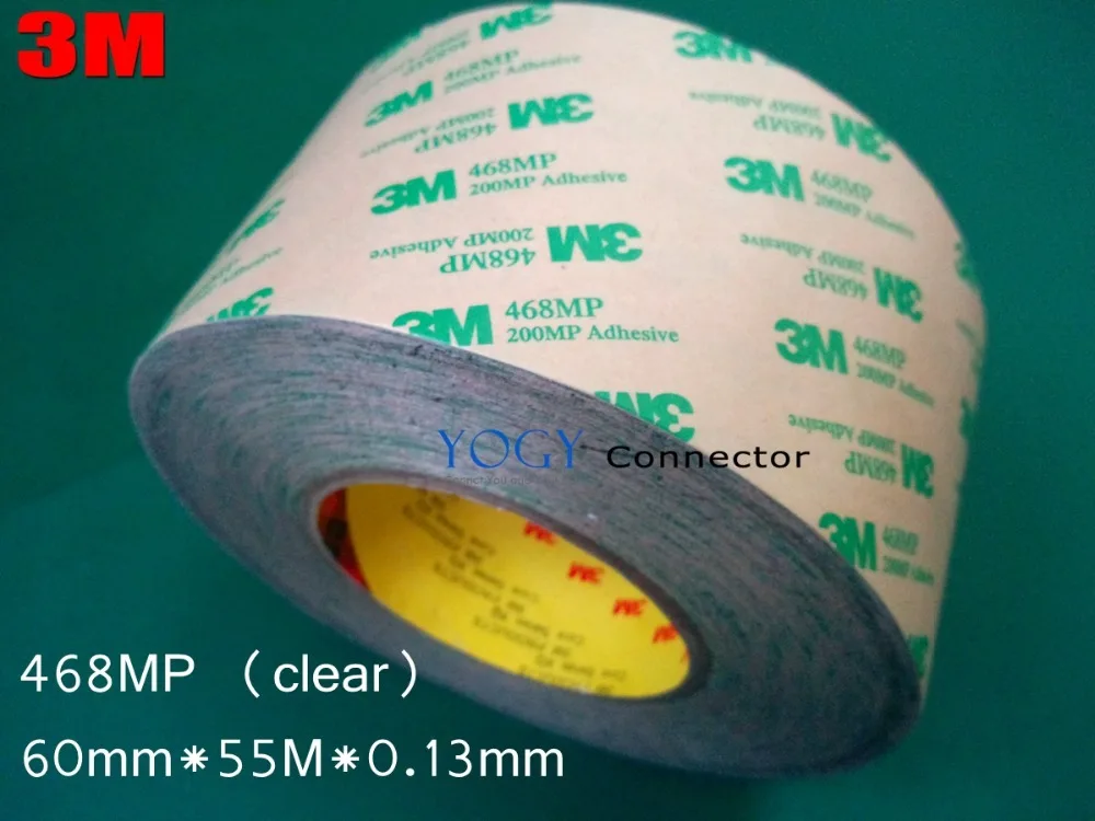 3M 468MP 60mm 55M 0 13mm 200MP Double Sided Pure Adhesive Film Tape Hi temp Resist
