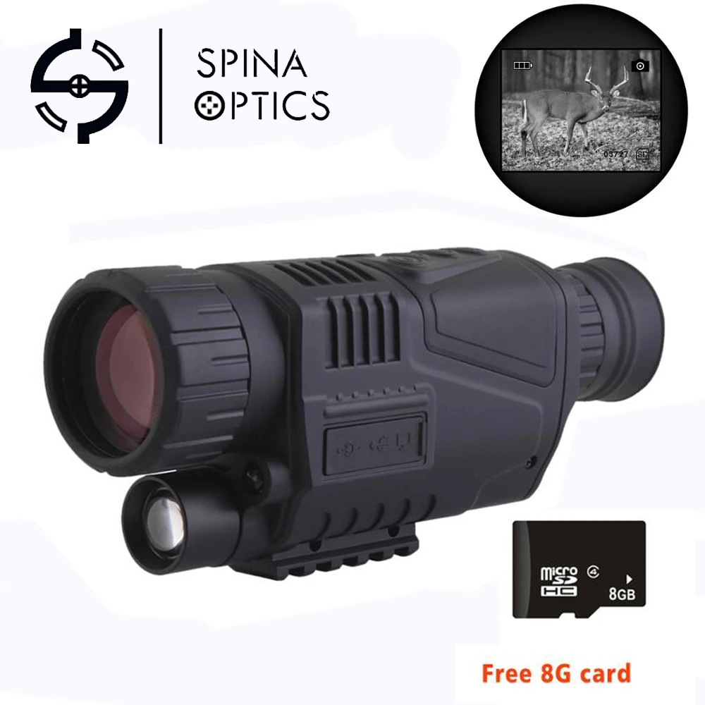 

NEW Version 5X40 Portable Digital 8G TF Card Infrared Night Vision Monocular with Recording Video System For Hunting