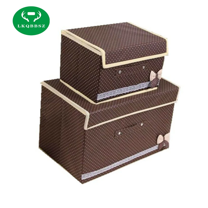 

Have a lid Multifunction Foldable Clothes Storage Box Organizer Clothes Underwear Finishing Wardrobe Container storage case