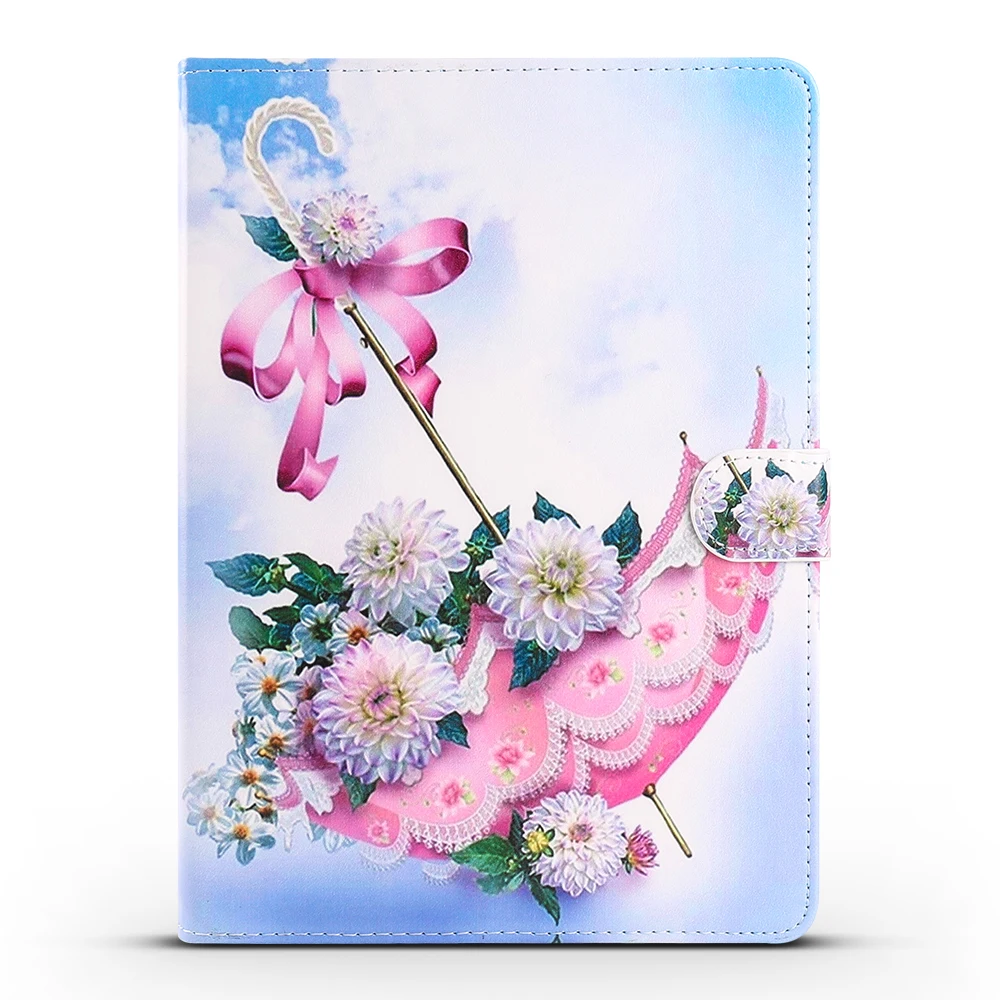VRLucky для iPad дюймов iPad Air 1 2 iPad Pro 9,7 чехол цветок зонтик узор Флип Стенд PU кожаный чехол