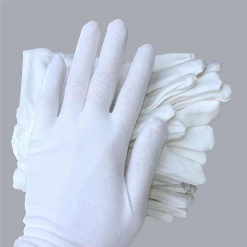 1 Pair Green Gardening Disposable White Cotton Ceremonial gloves for male female Serving / Waiters / drivers / Jewelry Gloves