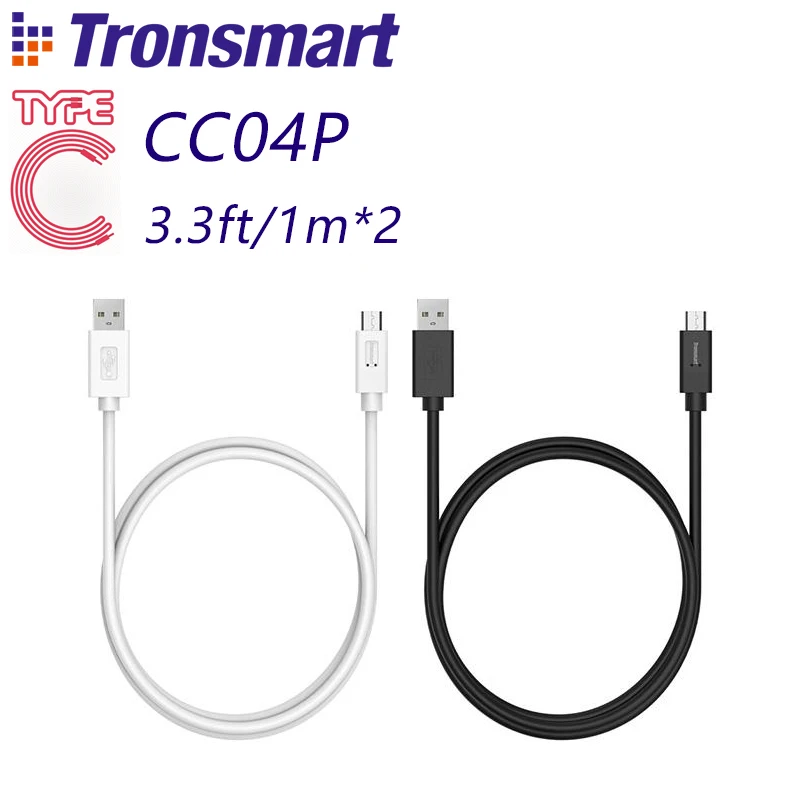 

Tronsmart CC04P USB Male to USB Type C Male Cable 3.3ft/1M*2 for Xiaomi Mi5 Mi5S Plus Meizu Pro 6 Nexus 6P LG HTC Black White