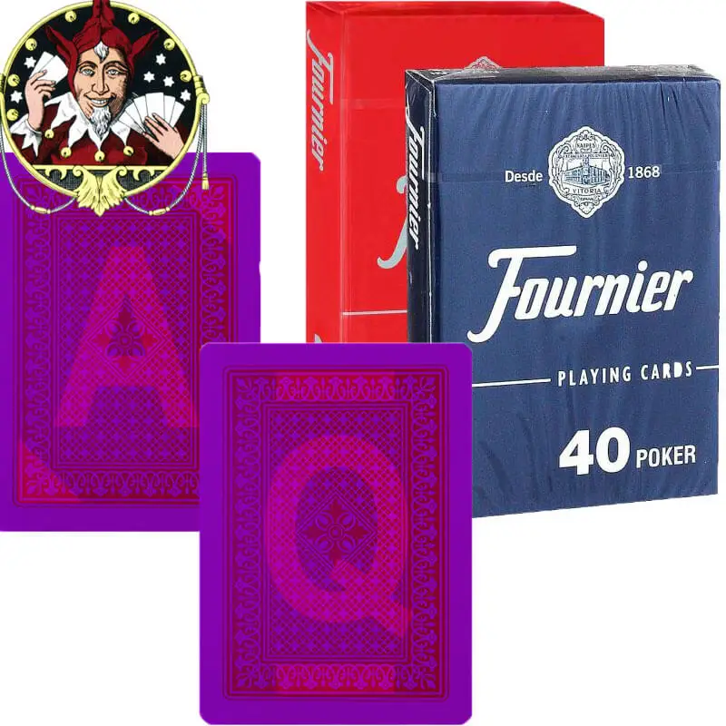 Fournier 818 Jumbo Index светящиеся чернила трюк покерные игровые покер с невидимой маркировкой для игр казино и волшебных шоу - Цвет: 1 Red 1 Blue