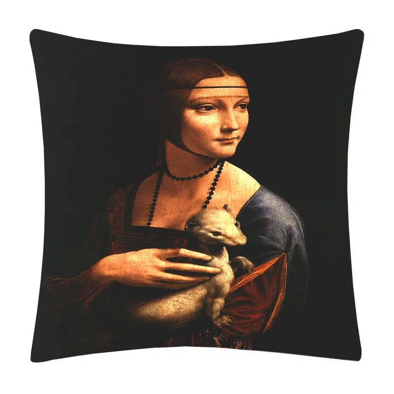 Европейский ретро Винтаж известные картины Чехлы для подушек Венера девушка с жемчугом серьги чехол для подушки с принтом белая наволочка