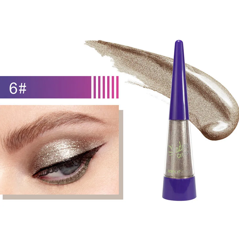 Металлический Блестящий Smoky Eyes тени для век водоустойчивые, блестящие жидкая подводка для глаз, профессиональный макияж жидкость для снятия макияжа глаз 5,13 - Цвет: F