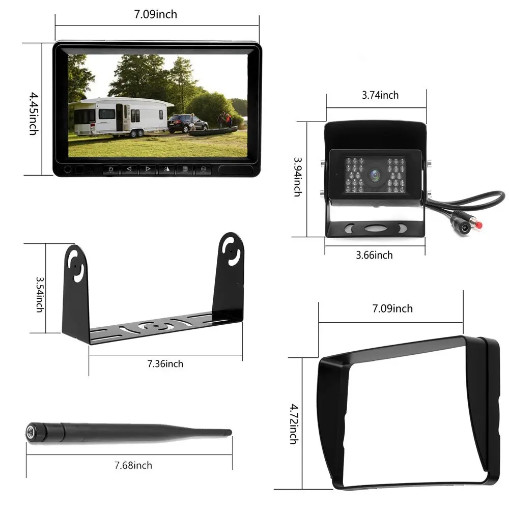 Camecho камера заднего вида автомобиля " монитор заднего вида водонепроницаемый 28 ИК камера заднего вида для автобуса/прицепа/RV/дома/лодки/полуt