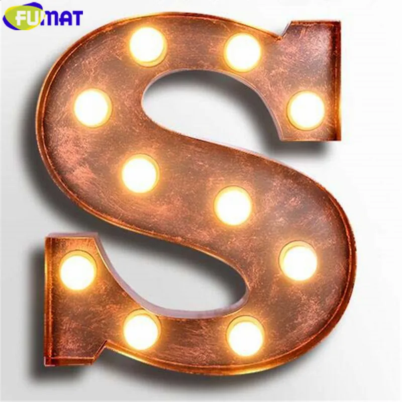 FUMAT Metal Alphabet Lamps Letters S Wall Lamps for Living