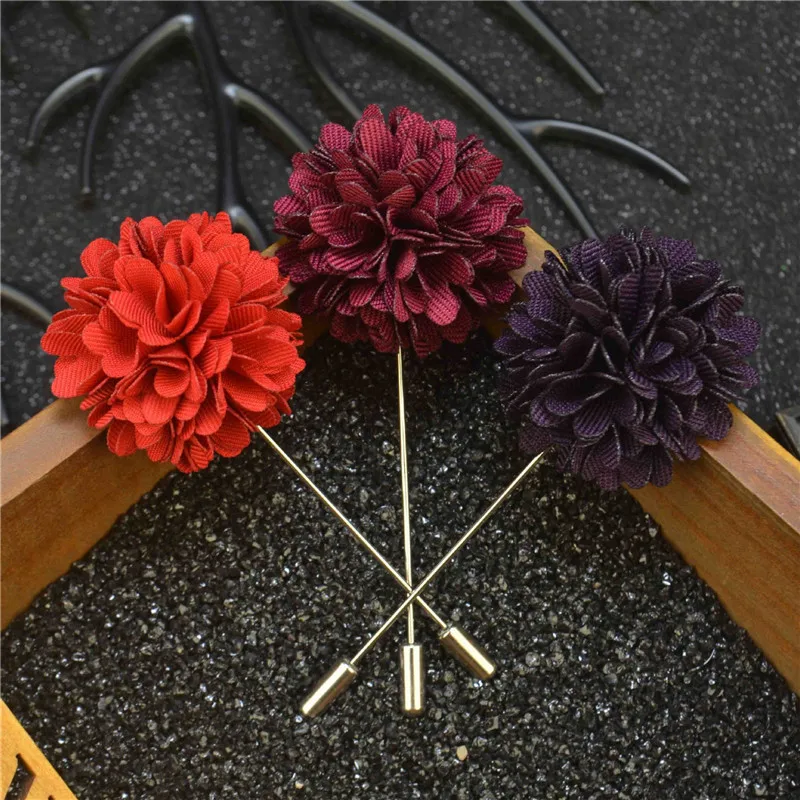 Мужская брошь на лацкан в виде цветка 12 цветов|flower for men suits|brooch flowerfabric brooch |