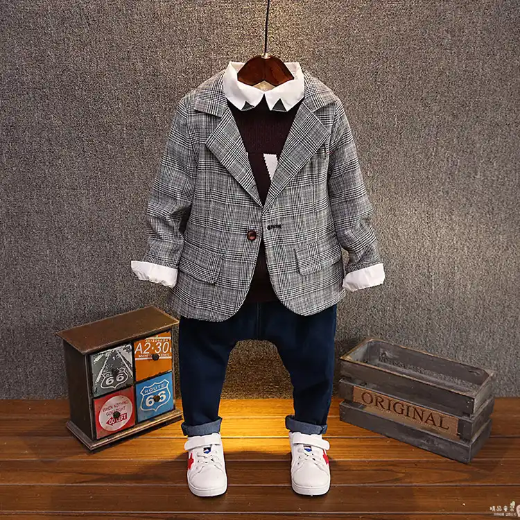 Blazer De Ninos Para Bebes Pequenos De Primavera 2019 Traje Casual A Cuadros Para Ninos Chaqueta De 2 3 4 5 6 Anos Ropa De Boda Para Ninos Aliexpress
