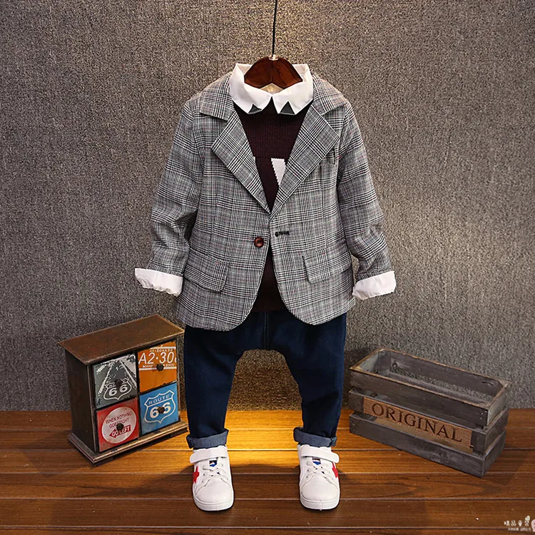 Kids Blazer for Boys 2019 Spring Toddler Baby Casual Plaid  