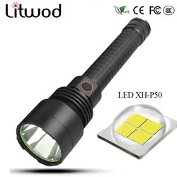 Litwod Z201512 светодиодный фонарик 20000LM Cree-XH P50 Алюминий сплав армейский, Оборонный Фонари для 18650 26650 Батарея