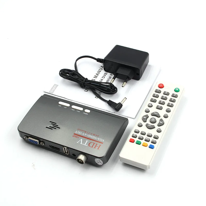Digital TV Box 1080P HDMI DVB-T DVB-T2 TV Box VGA AV CVBS Tuner Receiver With Remote Control HDMI HD 1080P VGA DVB-T2 (13)