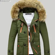 Новая мужская хлопковая стеганая одежда пальто средней длины Зимняя Новая Стильная утепленная Корейская куртка с капюшоном и хлопковой подкладкой