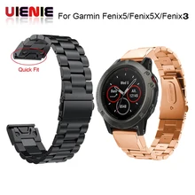 26 мм удобный браслет для Garmin fenix 3/Fenix 3 HR/Fenix 5X ремешок для часов быстрая установка ремешки из нержавеющей стали ремень