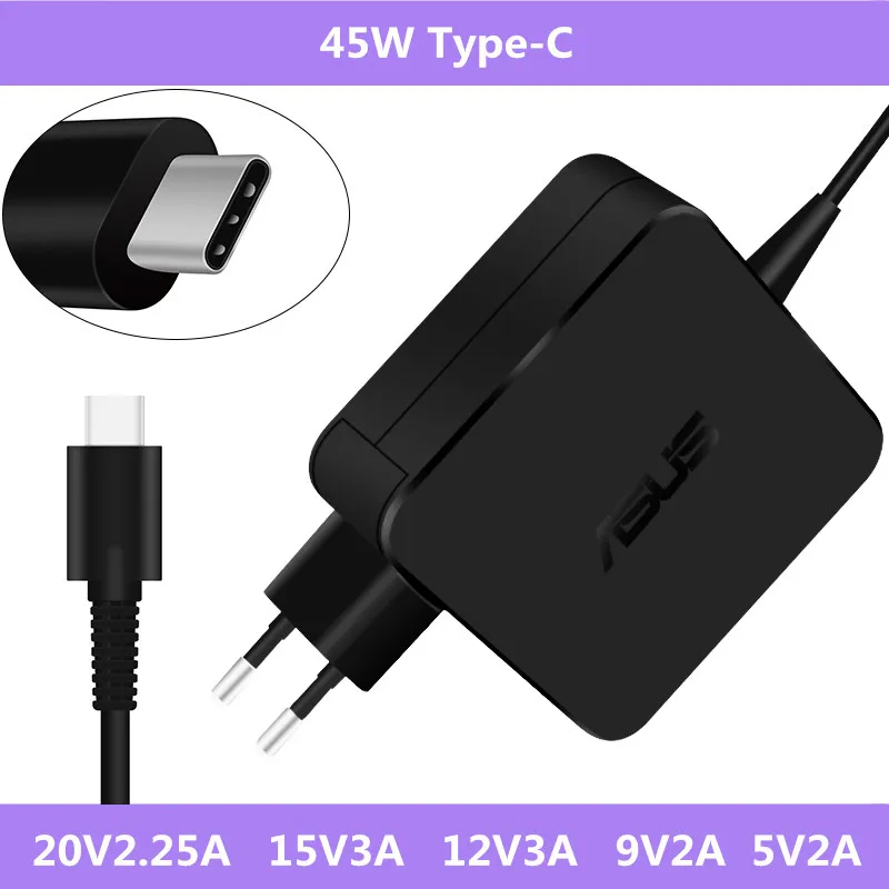 20 в 2.25A 45 Вт USB-C ноутбук адаптер переменного тока зарядное устройство для ноутбука Asus type-C зарядное устройство для lenovo Универсальный type-C