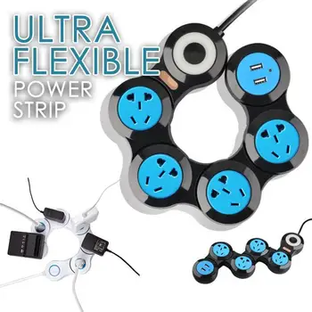 

3/4/5 Ports Surge Protector Power Strip with USB Flexible Rotating Pivot Outlets 2 USB Charging Ports Extension Cord