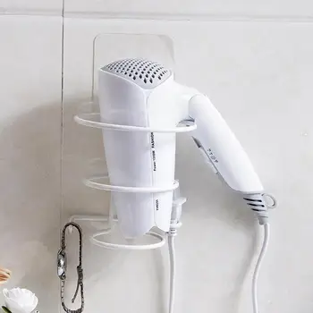 

Bathroom Hair Dryer Holder Wall Mounted Rack Space Save Shelf Storage Organizer Aluminum Hairdryer Holder Multi-function hanger