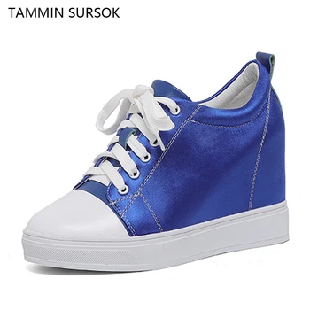 

New Style Height Increasing 10cm Heel Women Wild Wedges Lace-up Casual High Heel Shoes