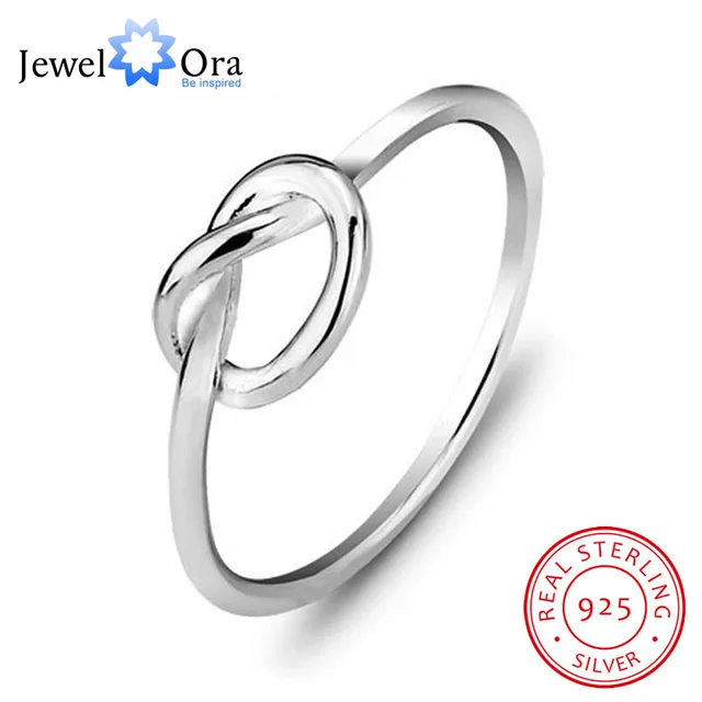 Genuine 925 Sterling Silver Best Gifts For Girl Women Jewelry Bands Knot Ring Bi Genuine 925 Sterling Silver Best Gifts For Girl Women Jewelry Bands Knot Ring Bi
