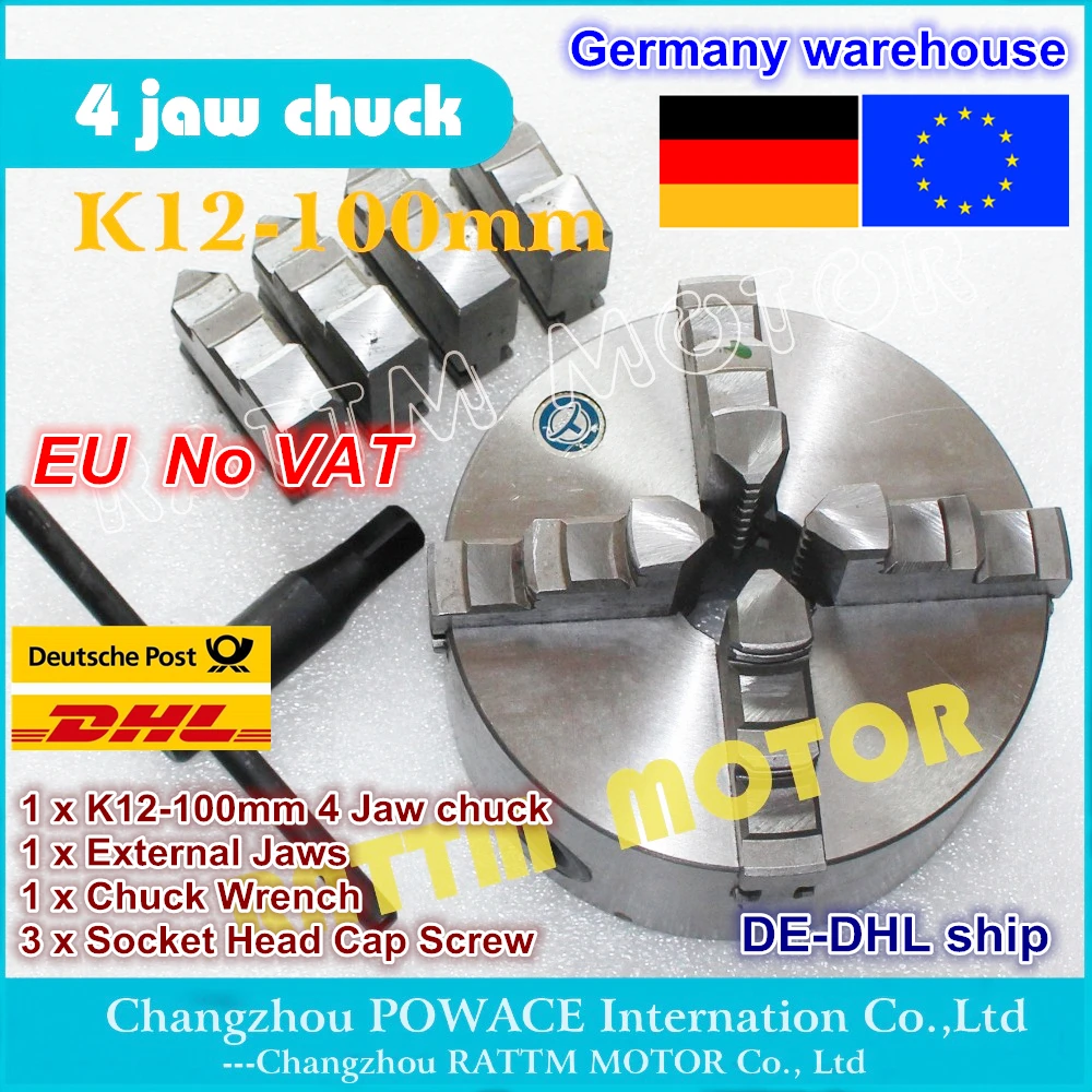 DE ship free VAT K12-100mm 4 jaw self-centering