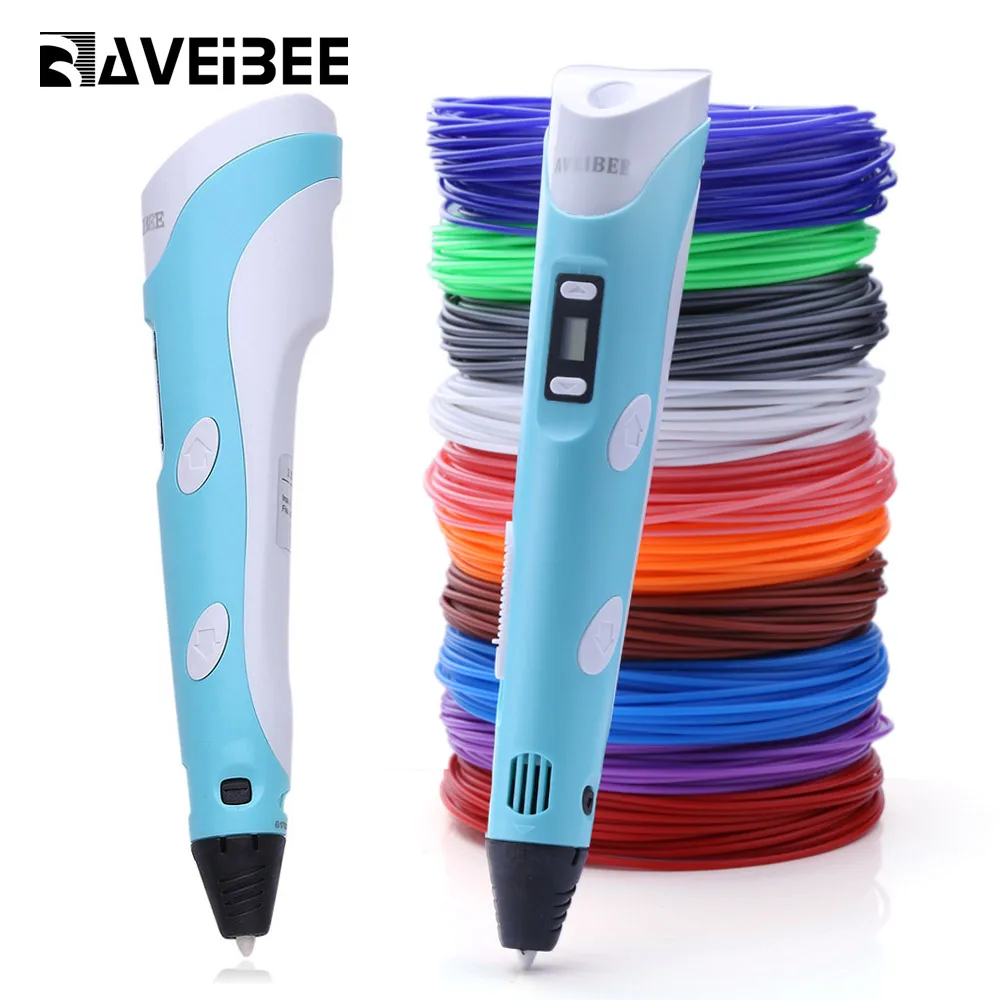 

DIY 3D Printer Pen Set LCD Display 3D Drawing Pens With Powerful PLA EU/US Plug Birthday Present For Kids 3 D Pen Drop Shippin