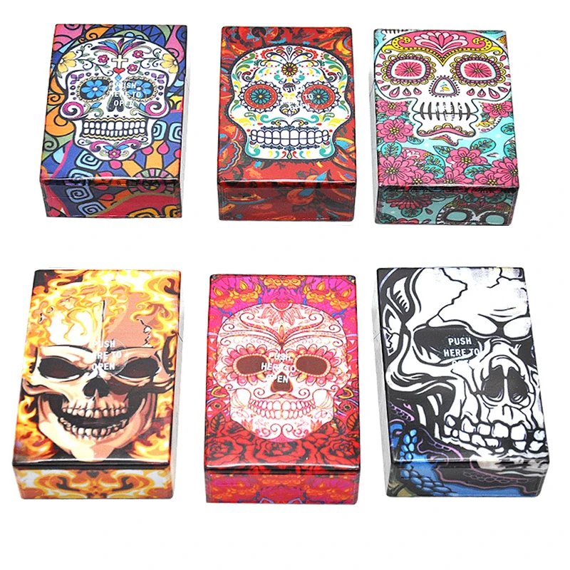 

Fashion Skull Plastic Cigarette Case Size 95mm*60mm Cigarette Box Tobacco Storage Case Cigarette Case Cover B