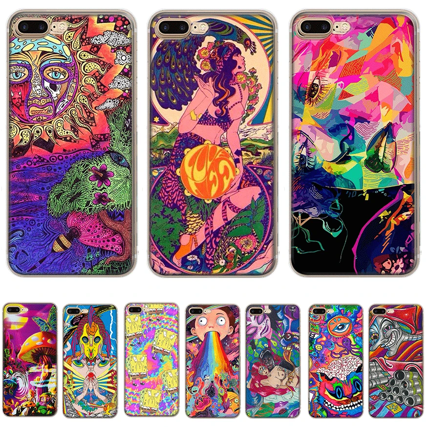 Mobile Phone Case for iPhone 11 Pro XR X XS Max 6 6S 7 8 Plus 5 5S SE Cover Hippy Hippie Psychedelic Art Shell Protection |