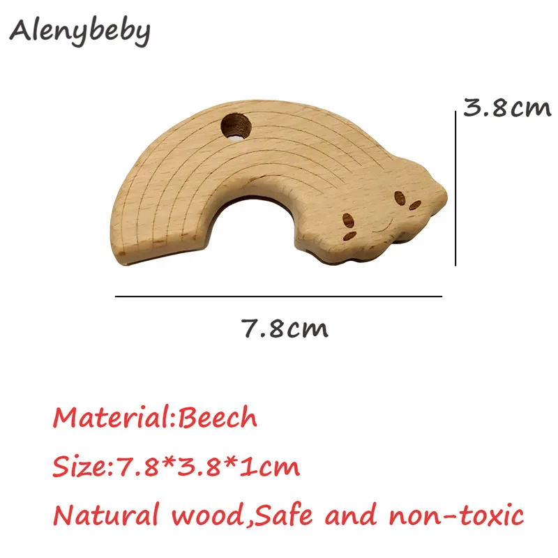 1pcs BPA FREE Natural Wood Teether Cartoon Animal Shape Wooden Baby Teether Toy Safe New baby Teething Toys Baby Shower Gift