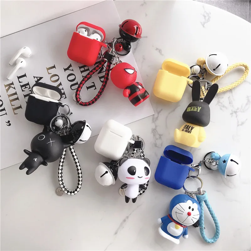 

Wireless Bluetooth Earphone Soft Silicone Case With Keychain Ultra-thin Protective Cover For Apple Airpods Charging Case Coque