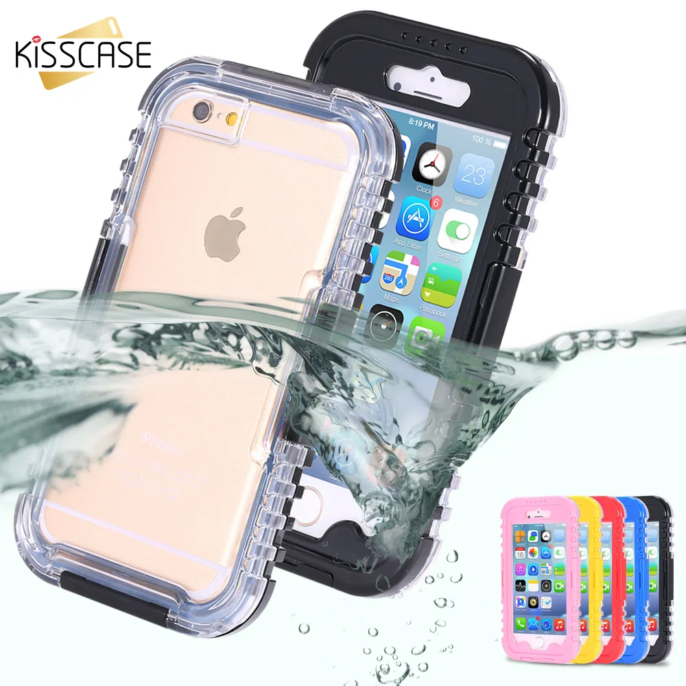 KISSCASE New Waterproof Swimming Case For iPhone 6 6S 7 8 Plus X XS Max XR 10 5S SE 4 4S Water Dirt Underproof Phone Bag Capa |