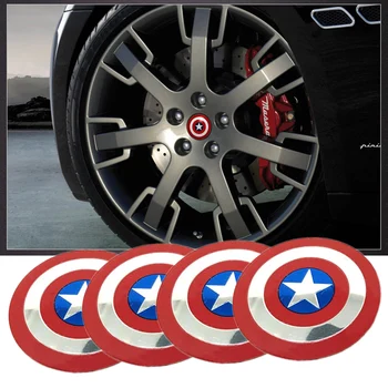 

4PCS 56MM Aluminium Car Wheel Hub Center Cap Sticker Stripe and Star Logo Decal Styling Auto Accessory Car DIY Badge