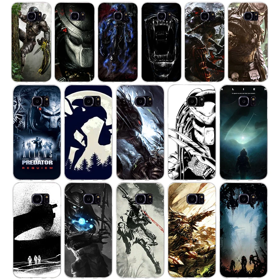

16AQ Alien Vs Predator Artwork Soft TPU Silicone Cover Case for samsung Galaxy s6 s6 s7 edge s8 s9 plus case