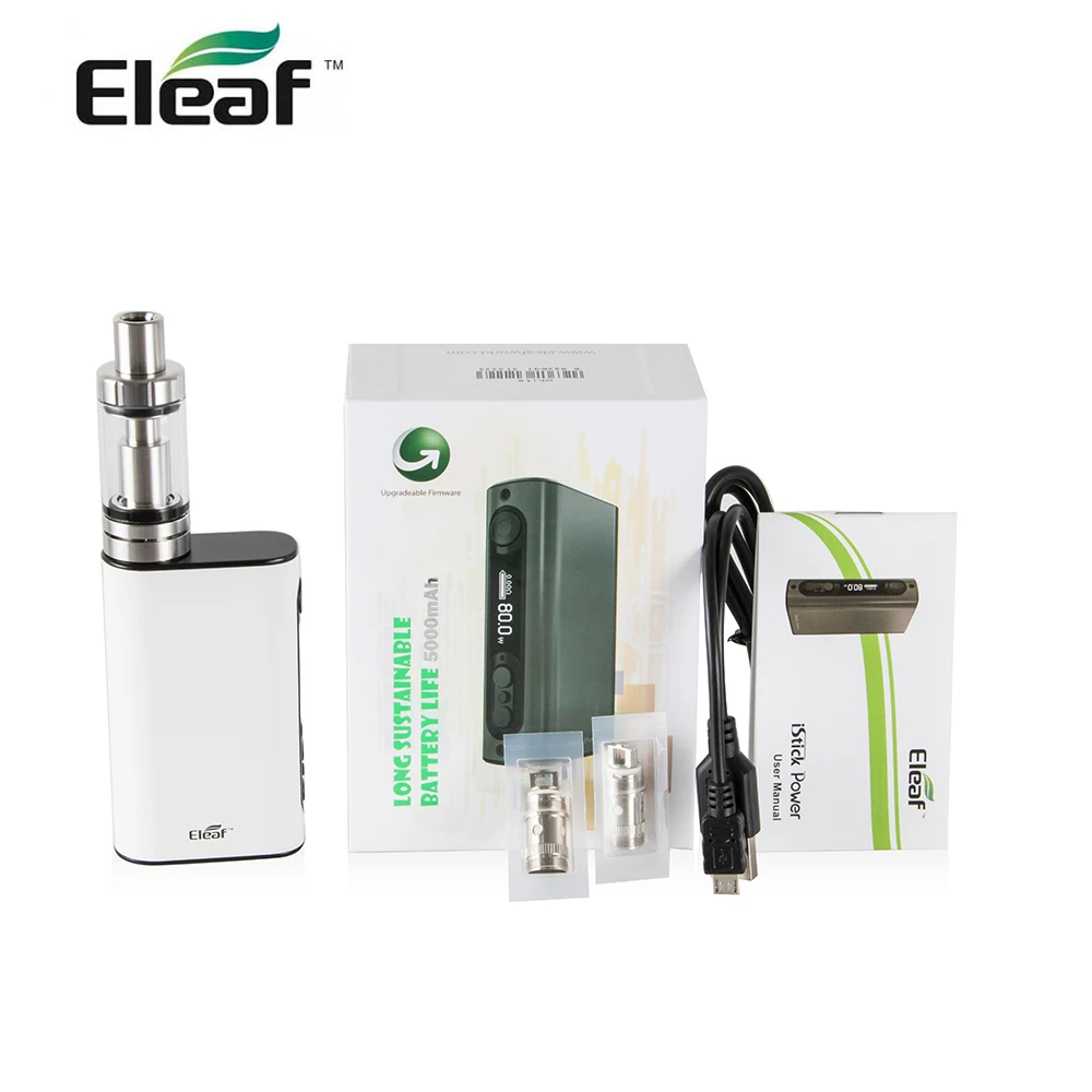 100% оригинал Eleaf iStick Power 80 Вт TC Mod 5000 мАч встроенный аккумулятор с Melo 3 атомайзером 4