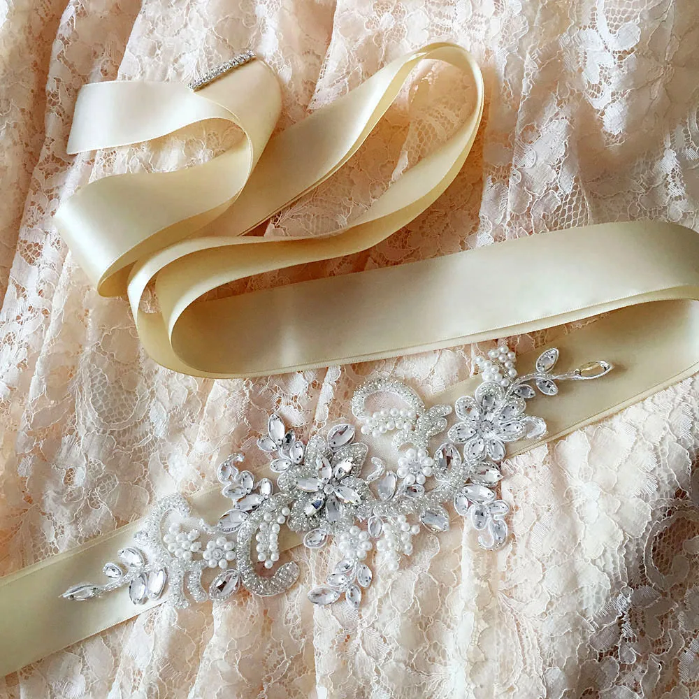 

TOPQUEEN S74 Vintage Wedding Dress waistband Free Shipping Pure handmade Wedding Bridal Belts Crytal&Beading Bridal Belt