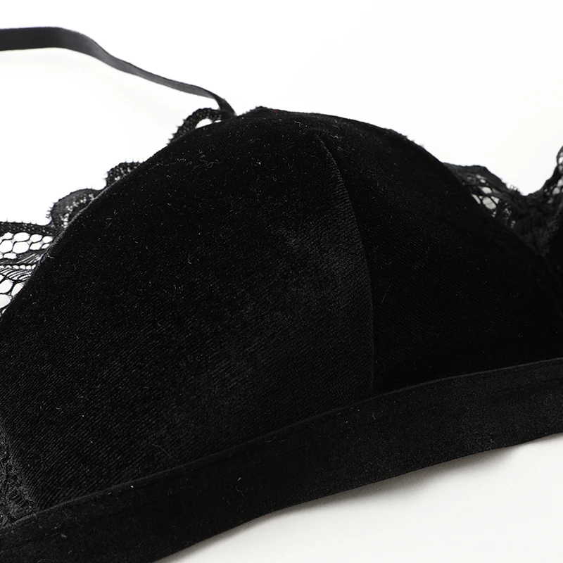 Beste Shaonvmeiwu Sexy suede bh set dames lingerie met dunne kant trim en een rode randloze beha