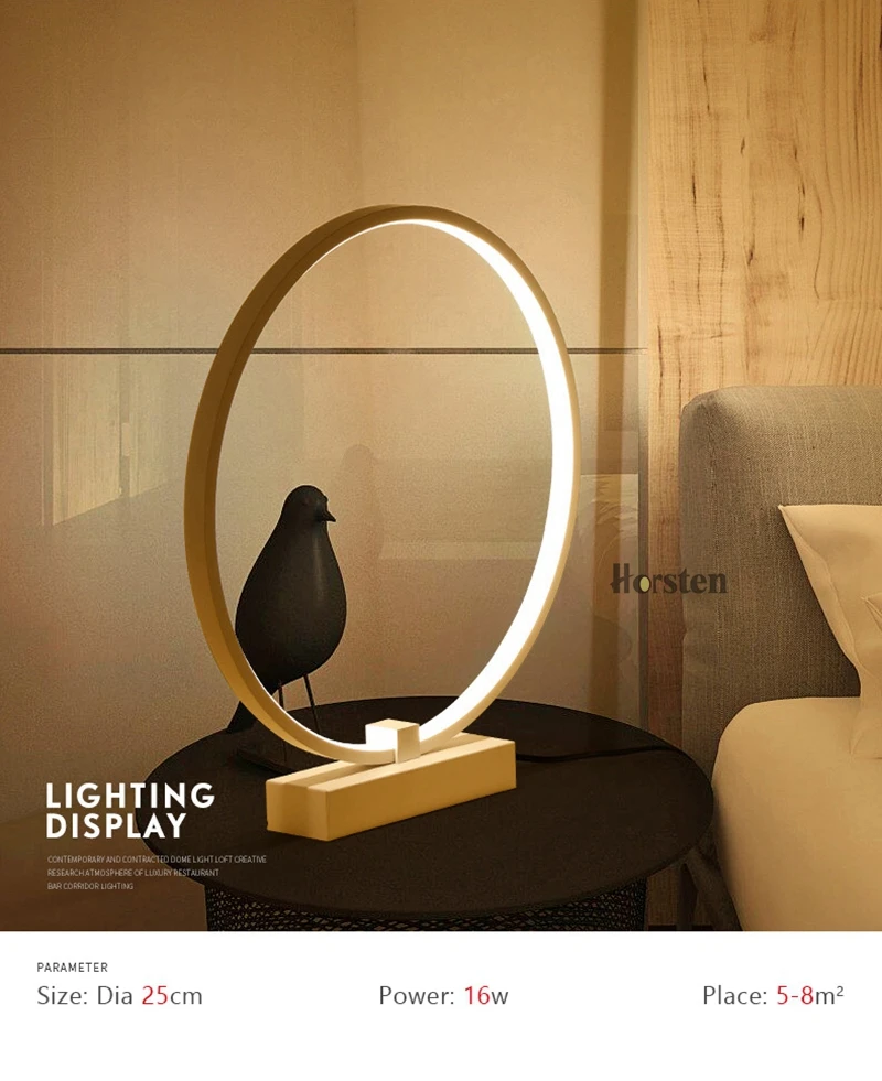 Modern Dia40cm 36W LED Table Lamp For Bedroom Living Room Desk Table Lamps Minimalist Bedroom Bedside Lamp AC 220V (16)