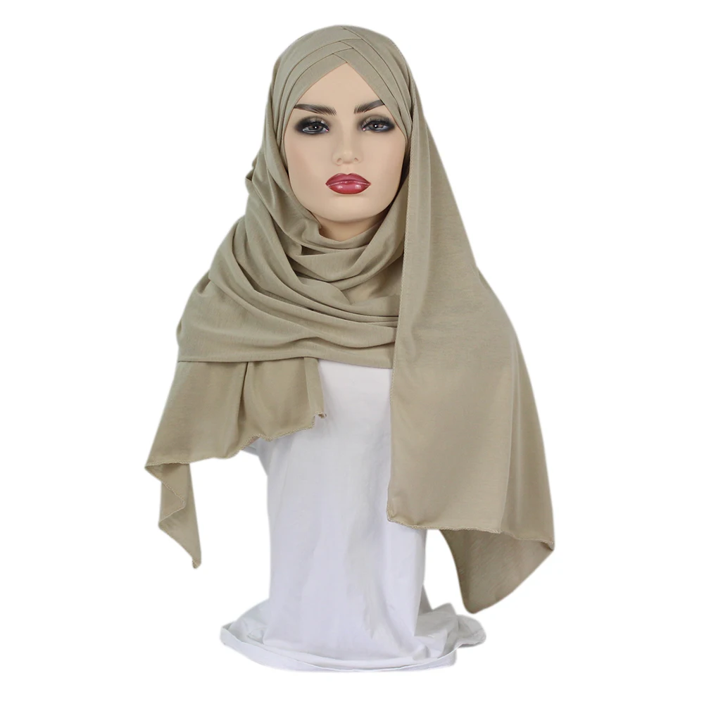 Для женщин однотонные мгновенный хлопкового трикотажа легкий Hijab шарф Мусульманский под шарфом полное покрытие Кепки Исламской Костюмы арабских Головные уборы