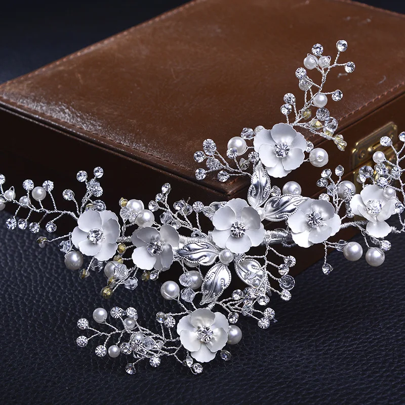

2016 crystal faux pearl hair barrettes wedding accessories bridal party hair jewelry rhinestone headpieces