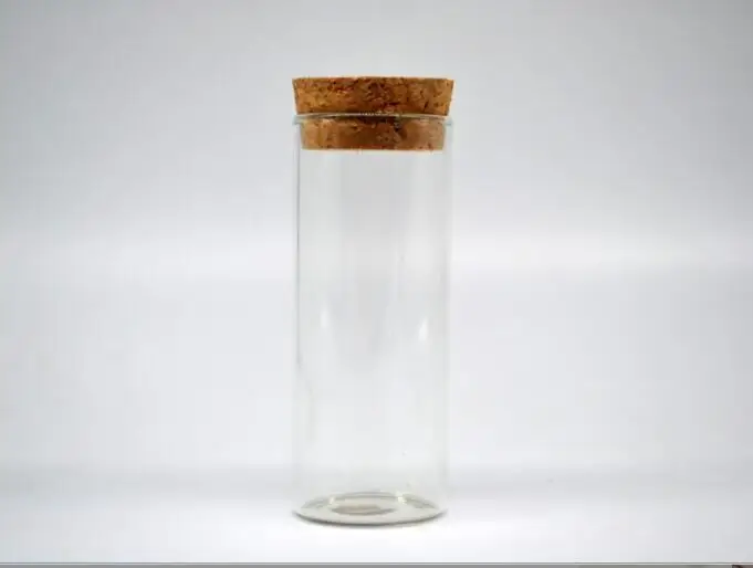 100pcs 30*75mm Glass Small Clear Cork Bottle test tube Mini Vial For Wedding Holiday Decoration Wooden Lid Empty Pot Sample Jars 4