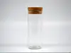100pcs 30*75mm Glass Small Clear Cork Bottle test tube Mini Vial For Wedding Holiday Decoration Wooden Lid Empty Pot Sample Jars 4