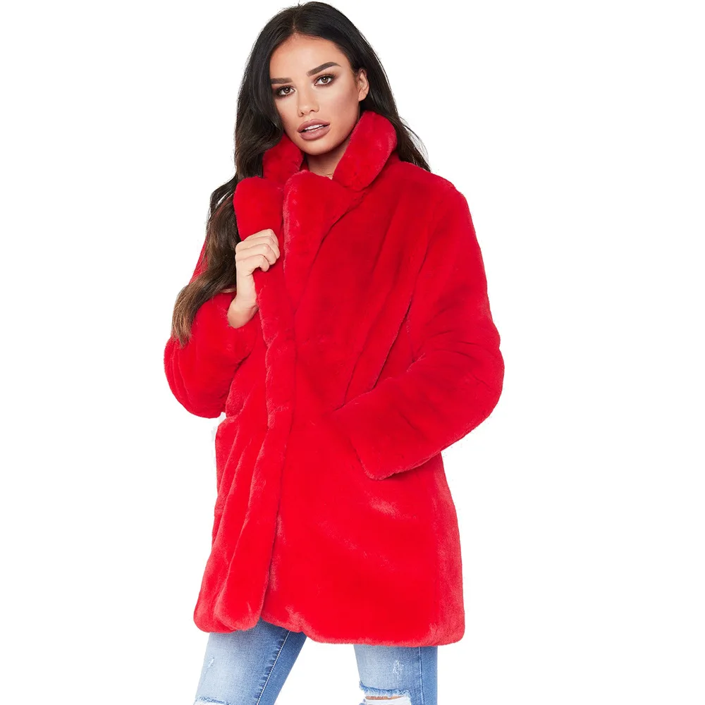 2019 New Design Solid Colour Long Sleeve Faux Fur Cardigans Women's Loose Outwear Turn Down Collar Winter Jackets Coats Jumper 2019 New Design Solid Colour Long Sleeve Faux Fur Cardigans Women's Loose Outwear Turn Down Collar Winter Jackets Coats Jumper
