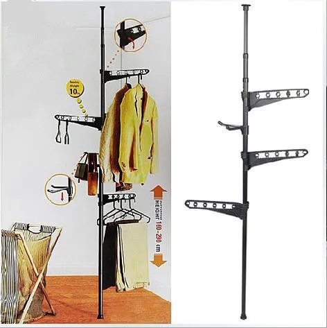  Hot Sale Standing Type pipe + ABS plastic racks 3 layer combination hangers for clothes bag hat cap - 32832251508
