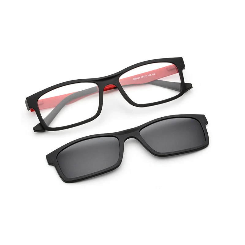 

The Double Lenses Men Polarized Sunglasses Comfortable TR Rectangle Glass Frames For Men Optical Glasses Frame Size:53-17-140mm