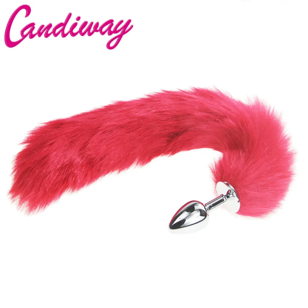 Металлическая пушистая Анальная пробка red Fox/Dog Tail сексуальные игрушки БДСМ флирт