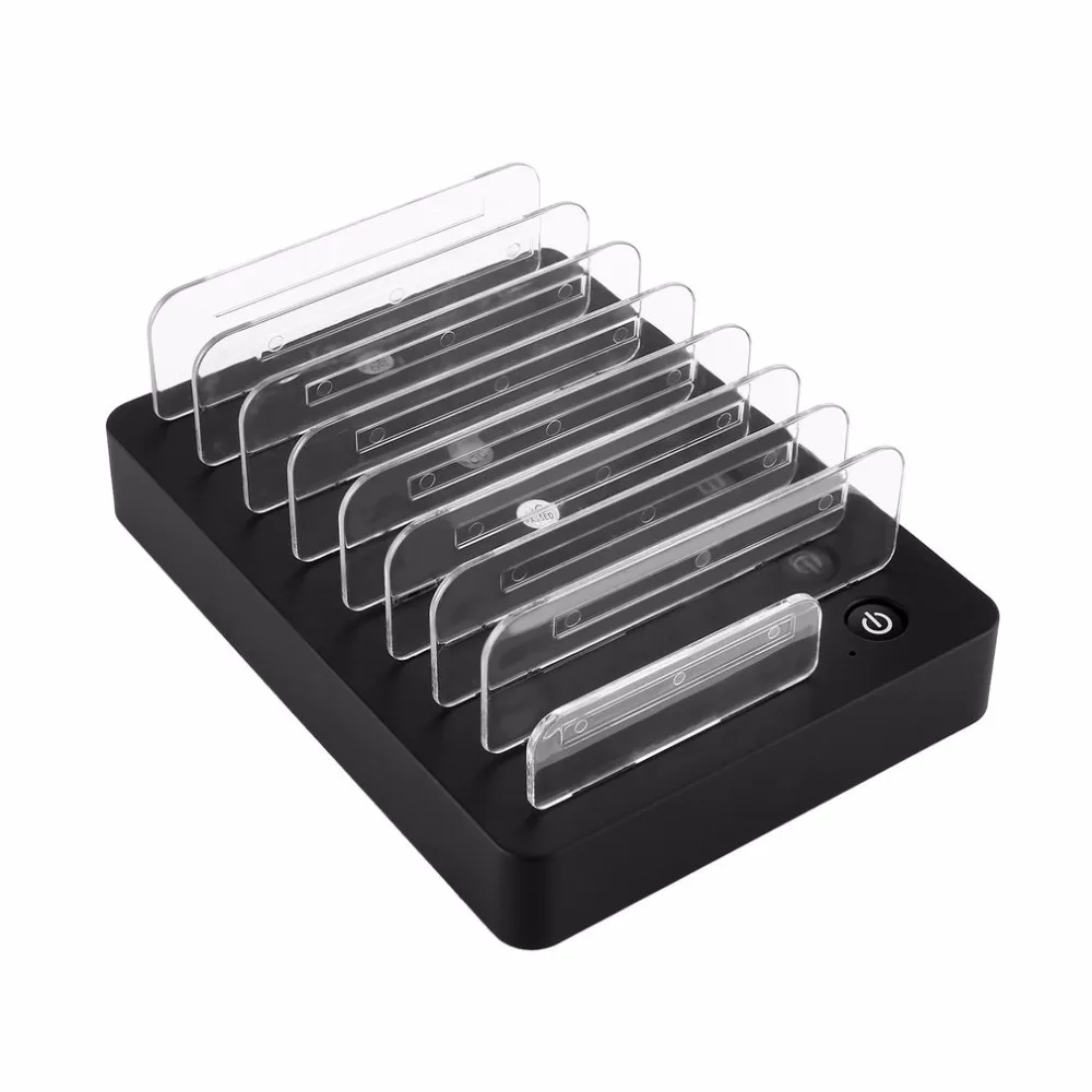 Universal 8 USB Ports Smart USB Charging Station with LED Indicator & Anti-slip Feet Support All Smart Phone Tablet Charging