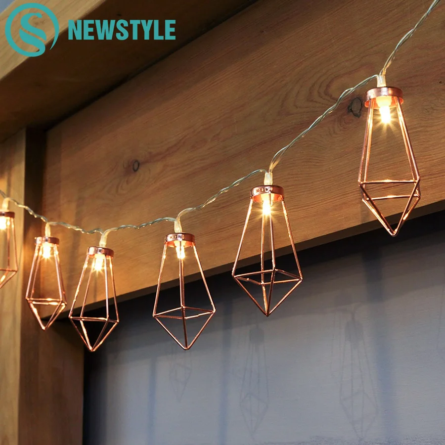 

Diamond Fairy String Lights AA battery Rose Gold Garland Strip Led String Lights For Christmas Holiday Wedding Party Decoration