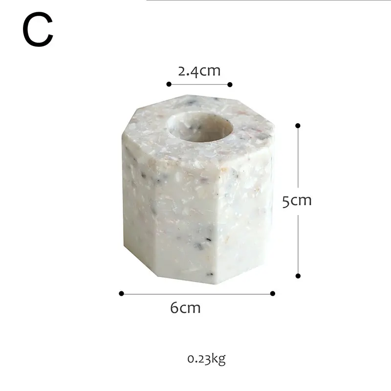 1 шт. терраццо подсвечник для украшения дома Каменный Подсвечник идеальный подарок и использовать для свадьбы, вечерние, спа или ароматерапии - Цвет: C