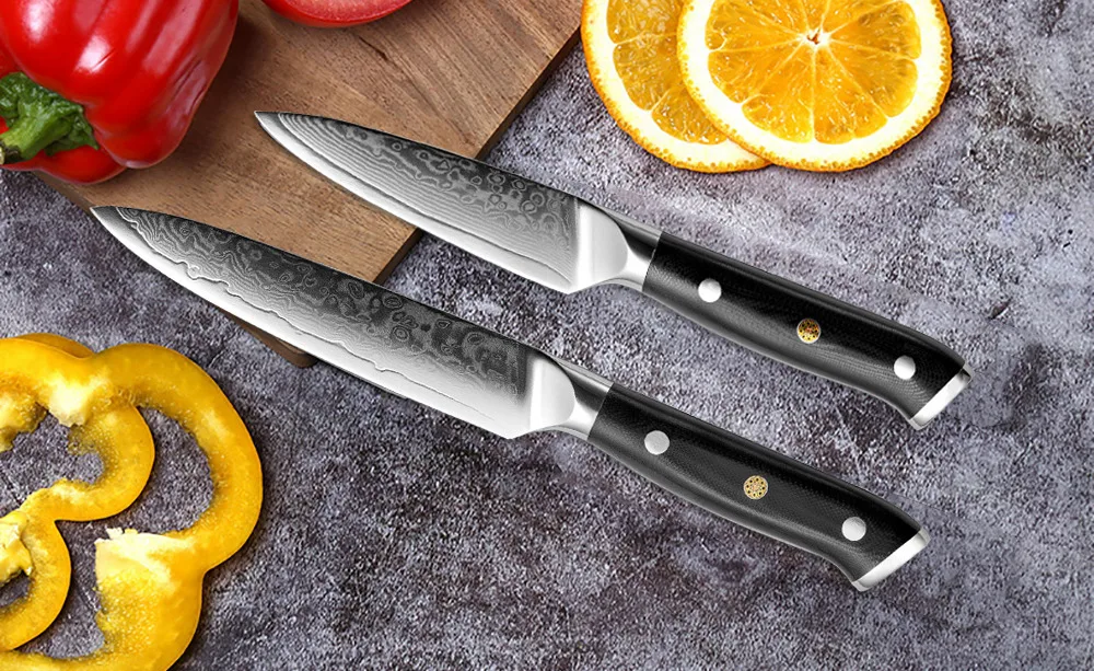 XITUO набор кухонных ножей из дамасской стали santoku, острый нож для мяса, филе, фруктов, овощей, кухонная утварь, черный, Новинка