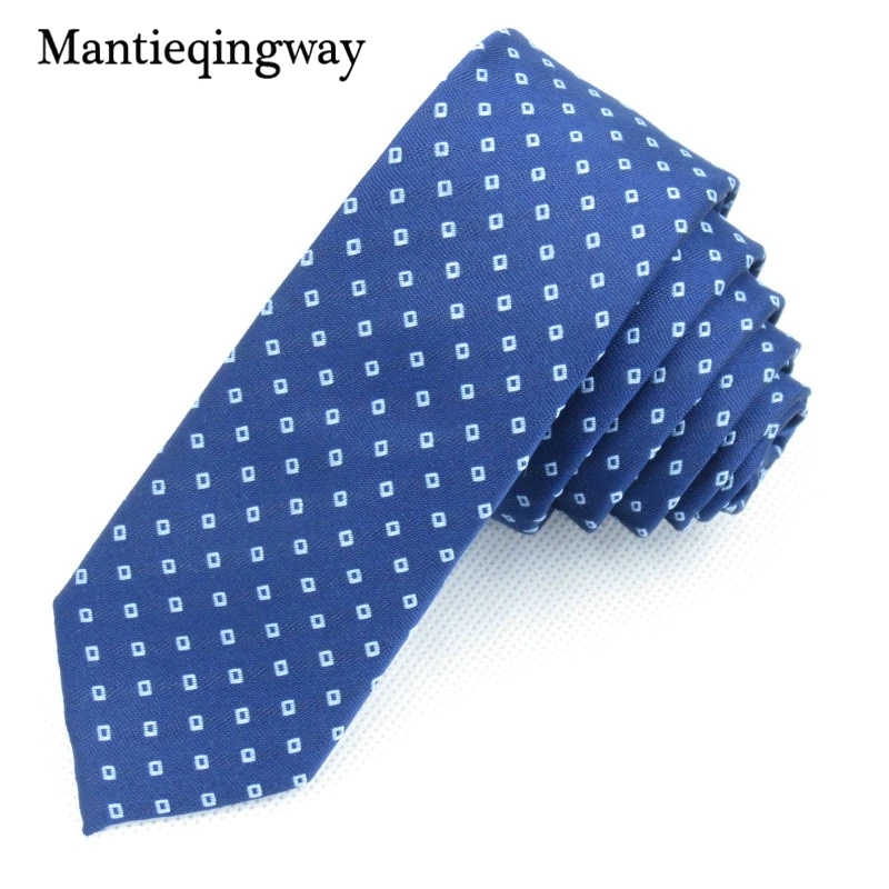 Mantieqingway 5 см Модный жаккард из Полиэстера Галстук для мужчин бизнес плед Neakwear свадебный галстук Мужские аксессуары тонкий Gravatas